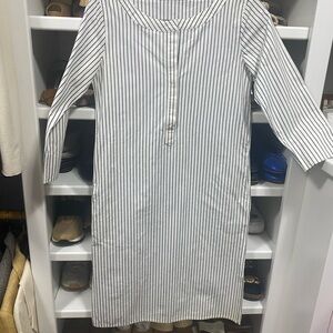 Striped Navy and White Dress